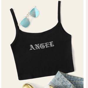 Angel graphic tank top